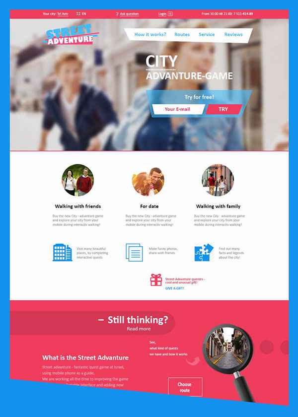 Entry 81658 in Street Game - Landing page by סמיון עיצובים