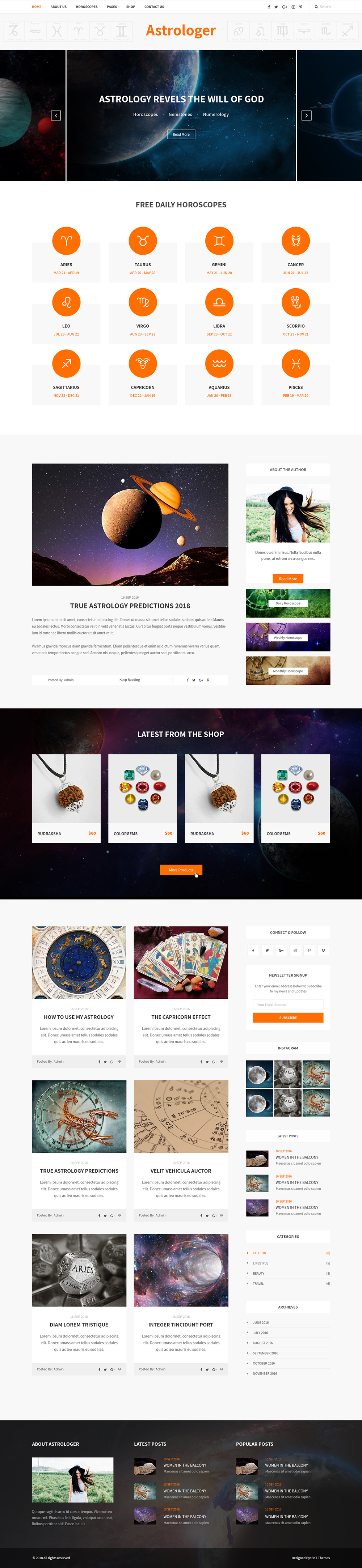Entry 182278 in Astrology WordPress theme by SKT Themes