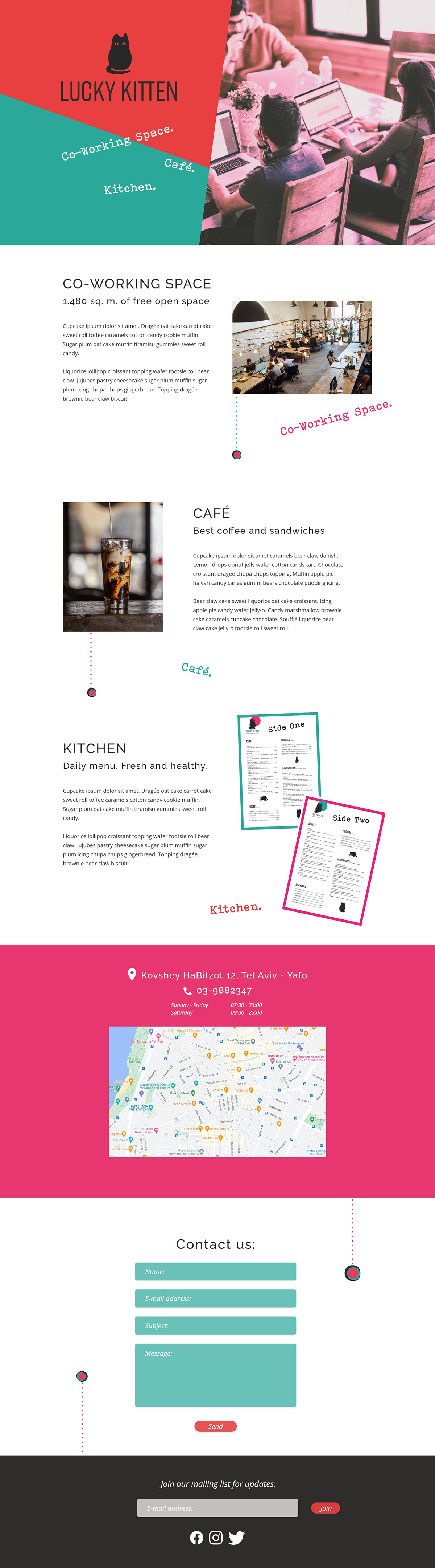 Entry 268201 in Lucky Kitten Landing Page Web Design in XD by Linushka Design