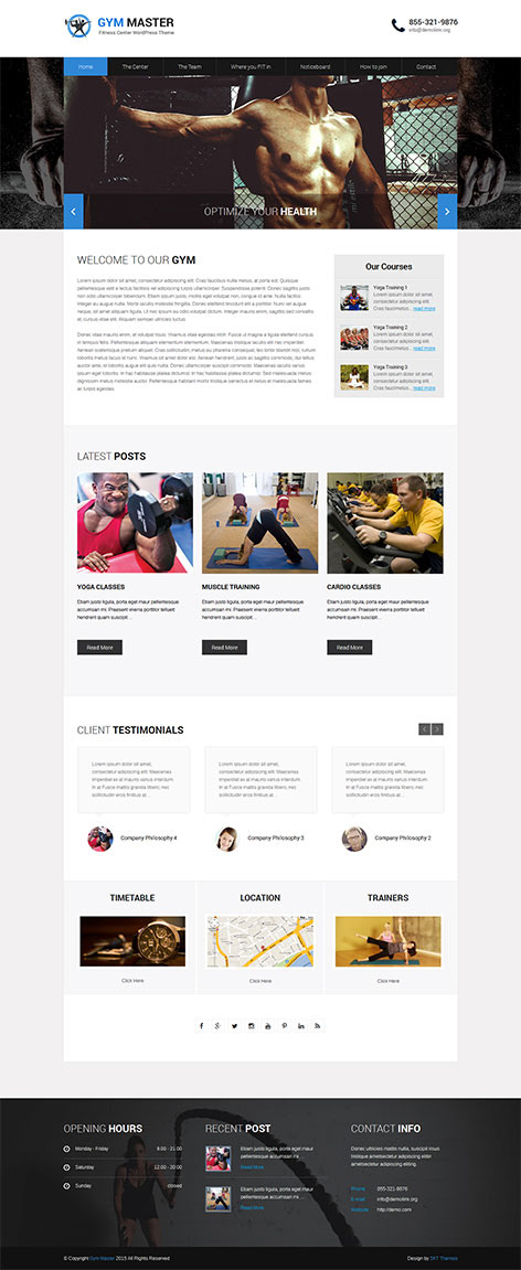 Entry 182462 in Gym WordPress theme by SKT Themes
