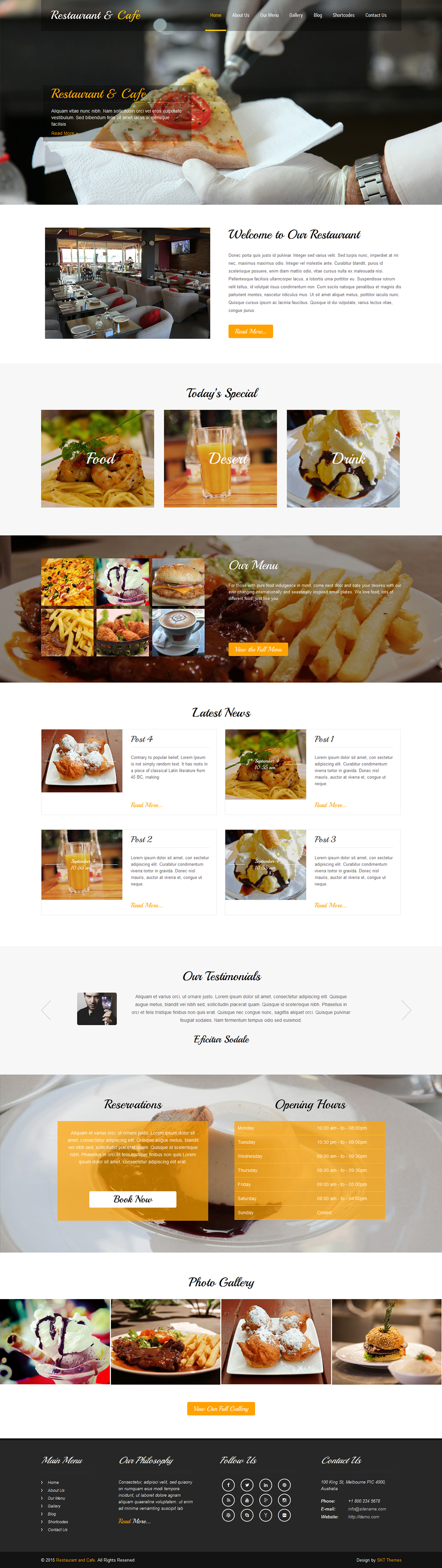 Entry 182590 in Cafe and Restaurant WordPress Theme by SKT Themes