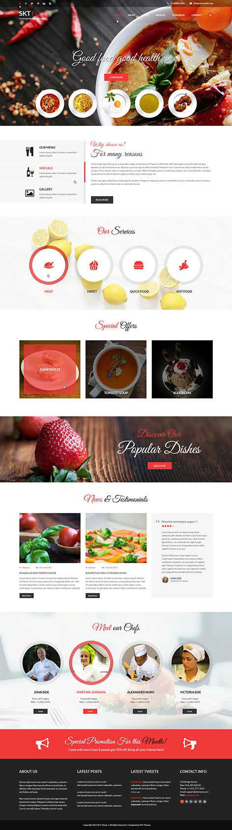 Entry 182545 in Food and Recipes WordPress theme by SKT Themes