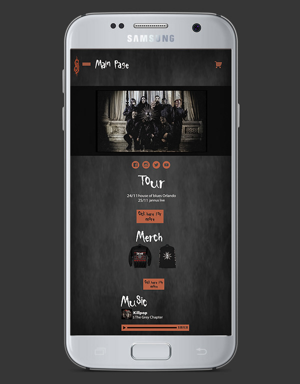 Entry 218557 in Slipknot new website design - Mobile mode by Sarit Graphic Design