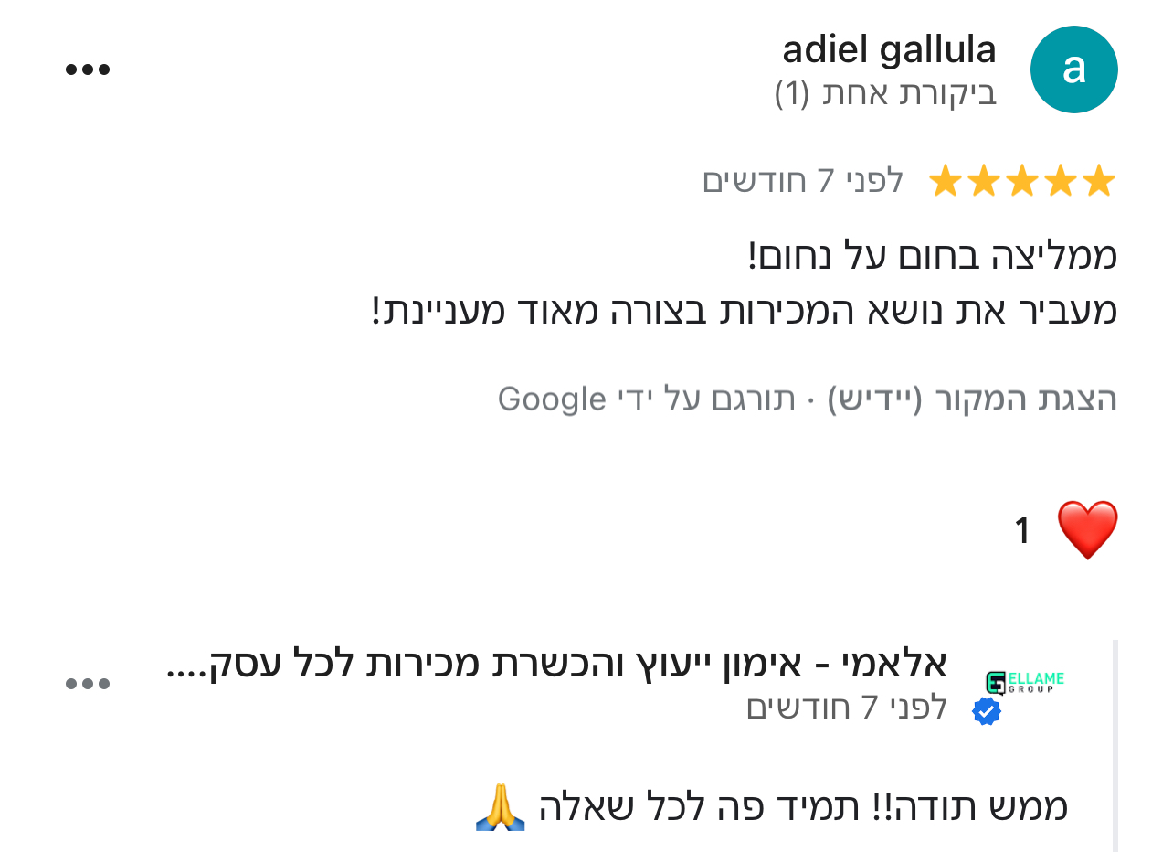 Entry 342881 in Portfolio by יועץ ומאמן מכירות - נחום בנילוב (054-200-3640)