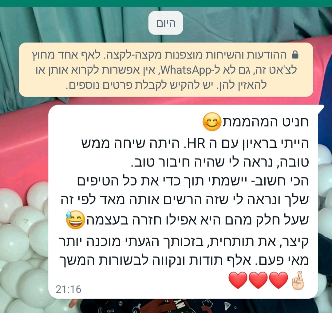 Entry 285019 in Portfolio by חניט קורן-יועצת קריירה