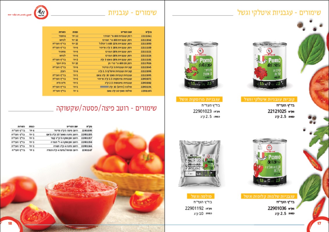 Entry 305915 in קטלוגים חוברות תפריטים by פרסום אלטרנטיבי