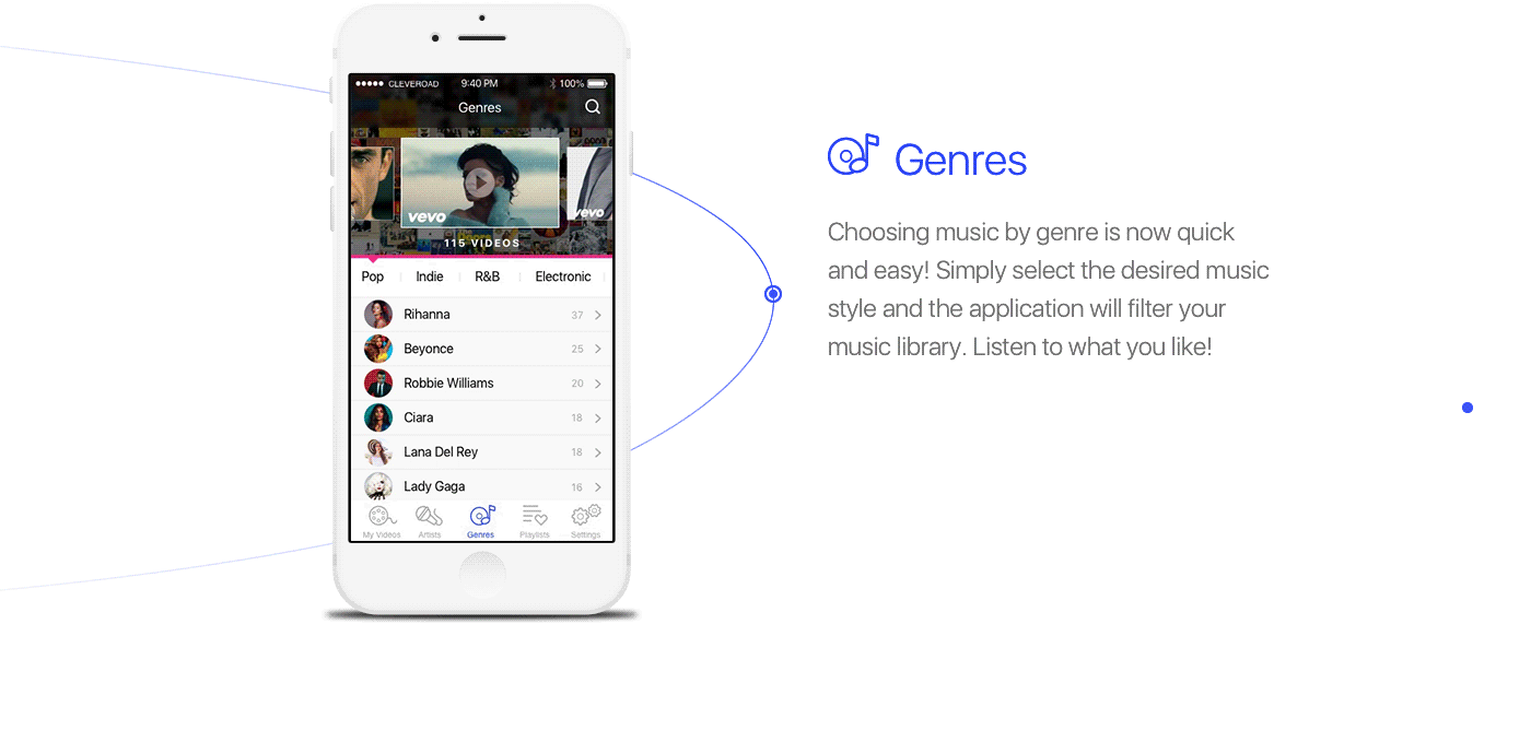 Entry 134181 in Vusic App Redesign by Cleveroad US