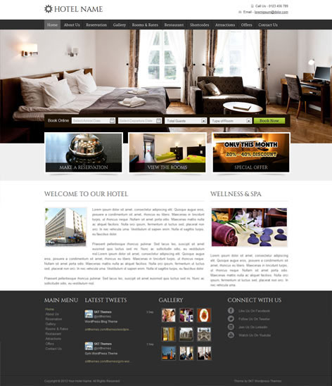 Entry 182668 in Hotel WordPress Theme by SKT Themes