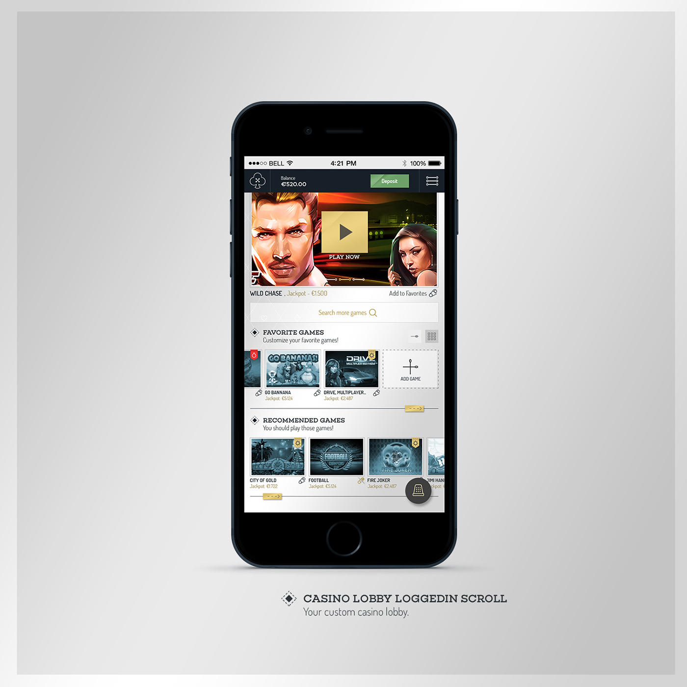 Entry 161598 in Tailor Casino Mobile UI - EveryMatrix LTD Project by Eduarth, Alexandru Schmidt