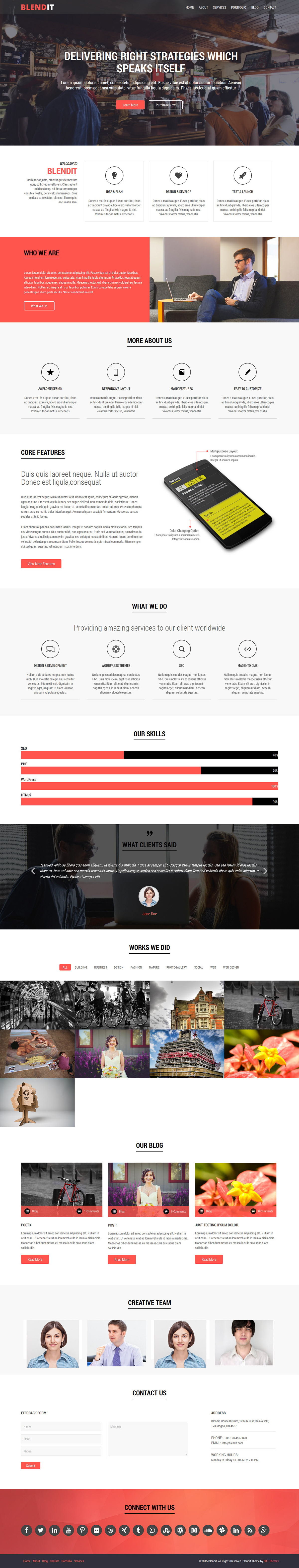 Entry 182602 in Blendit - One Page WordPress Theme by SKT Themes