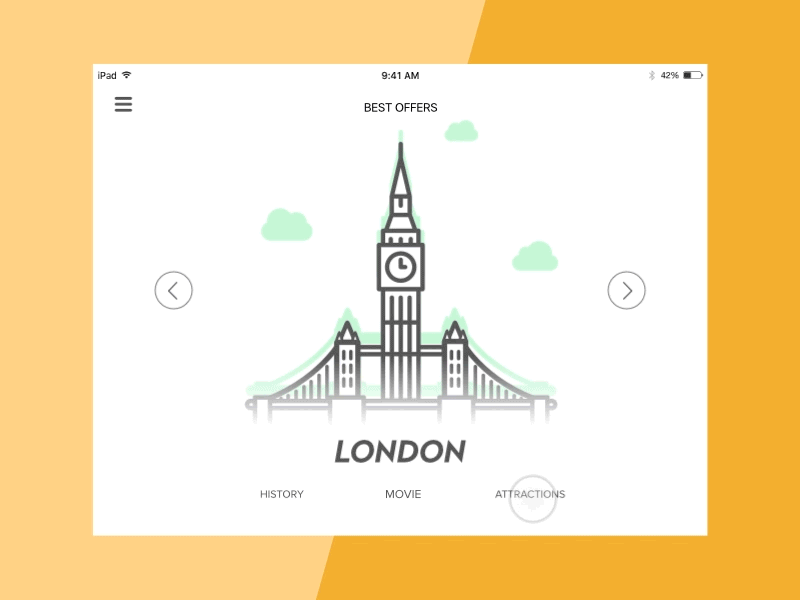 Entry 134114 in City Travel App Concept for iPad by Cleveroad US