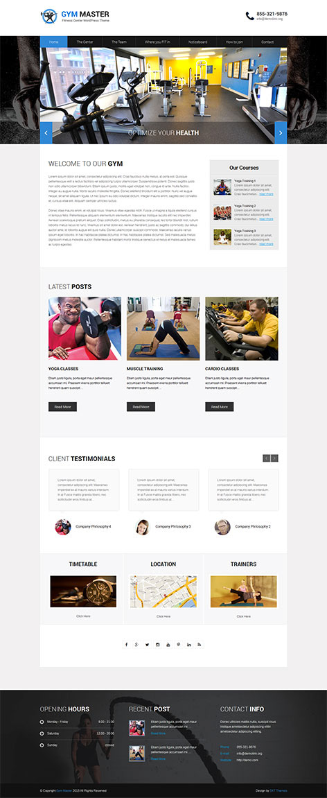 Entry 182463 in Gym WordPress theme by SKT Themes