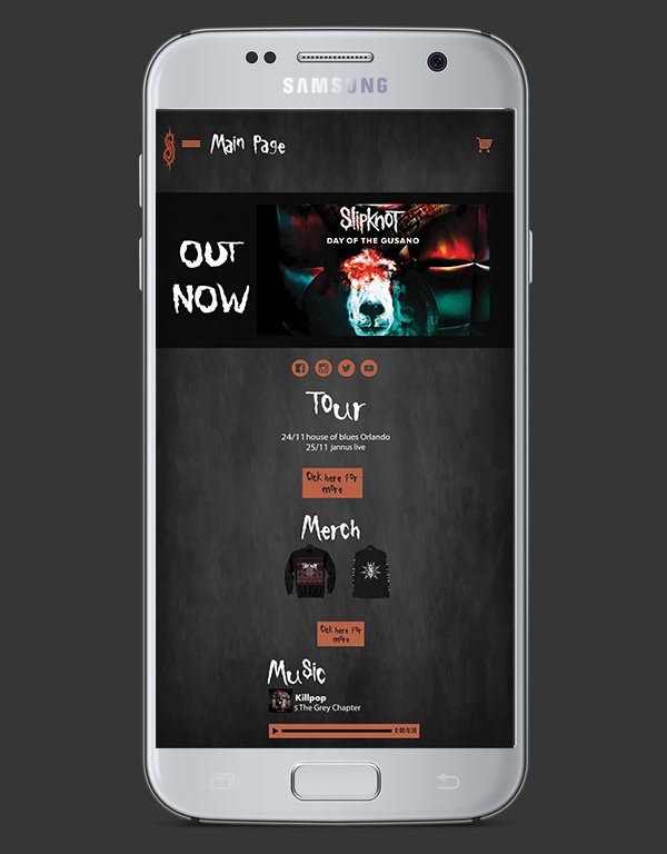 Entry 218560 in Slipknot new website design - Mobile mode by Sarit Graphic Design