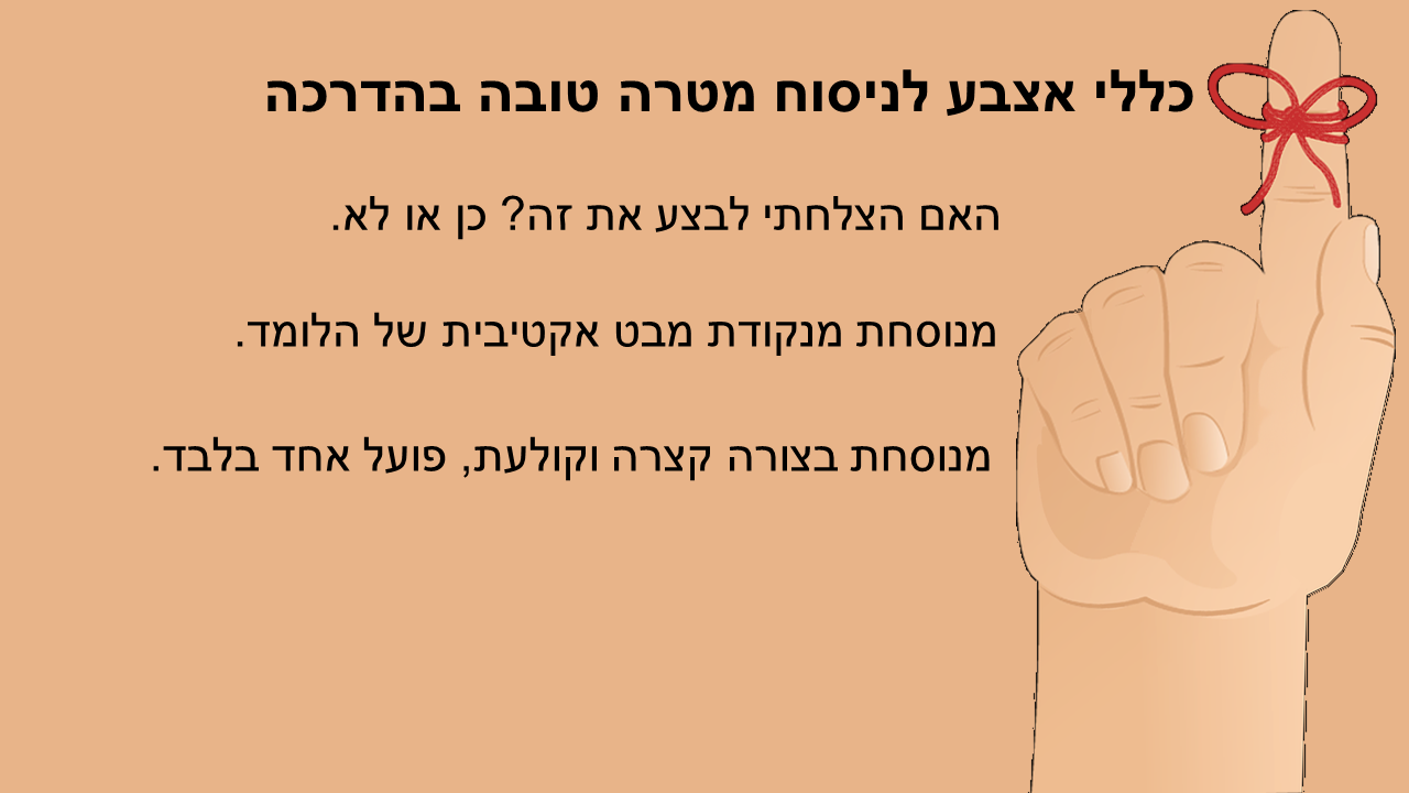 Entry 238034 in מצגת הדרכה: כתיבת מטרות בהדרכה by סמארט-אפ: פיתוח תוכן לימוד מקוון