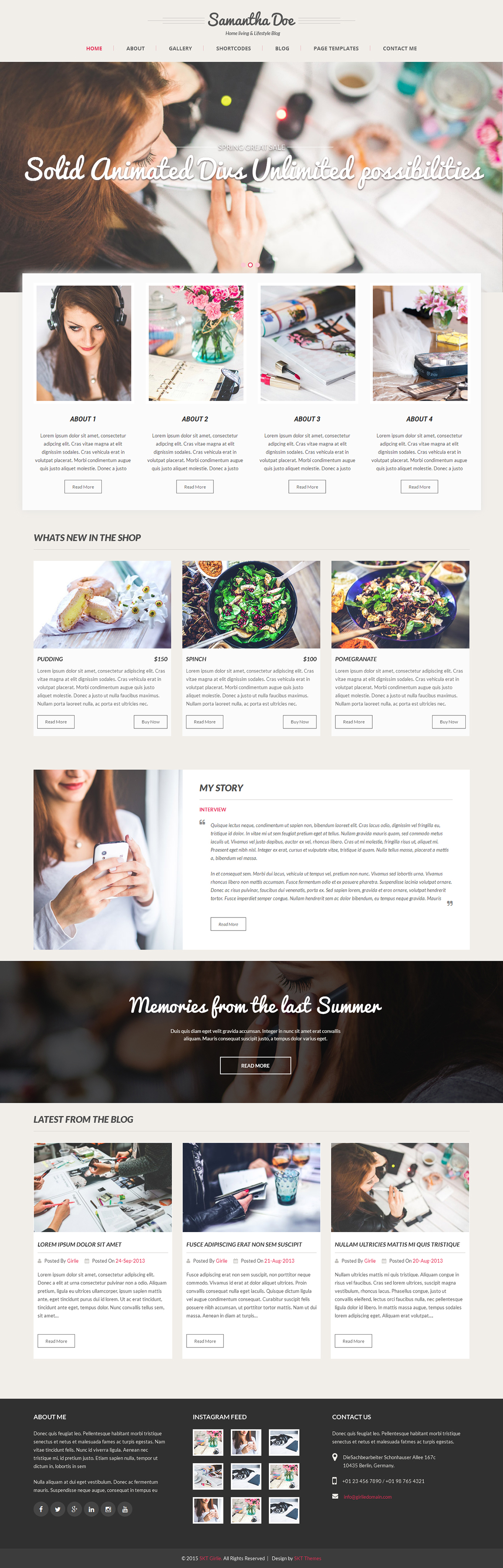 Entry 182578 in Girly WordPress Theme by SKT Themes