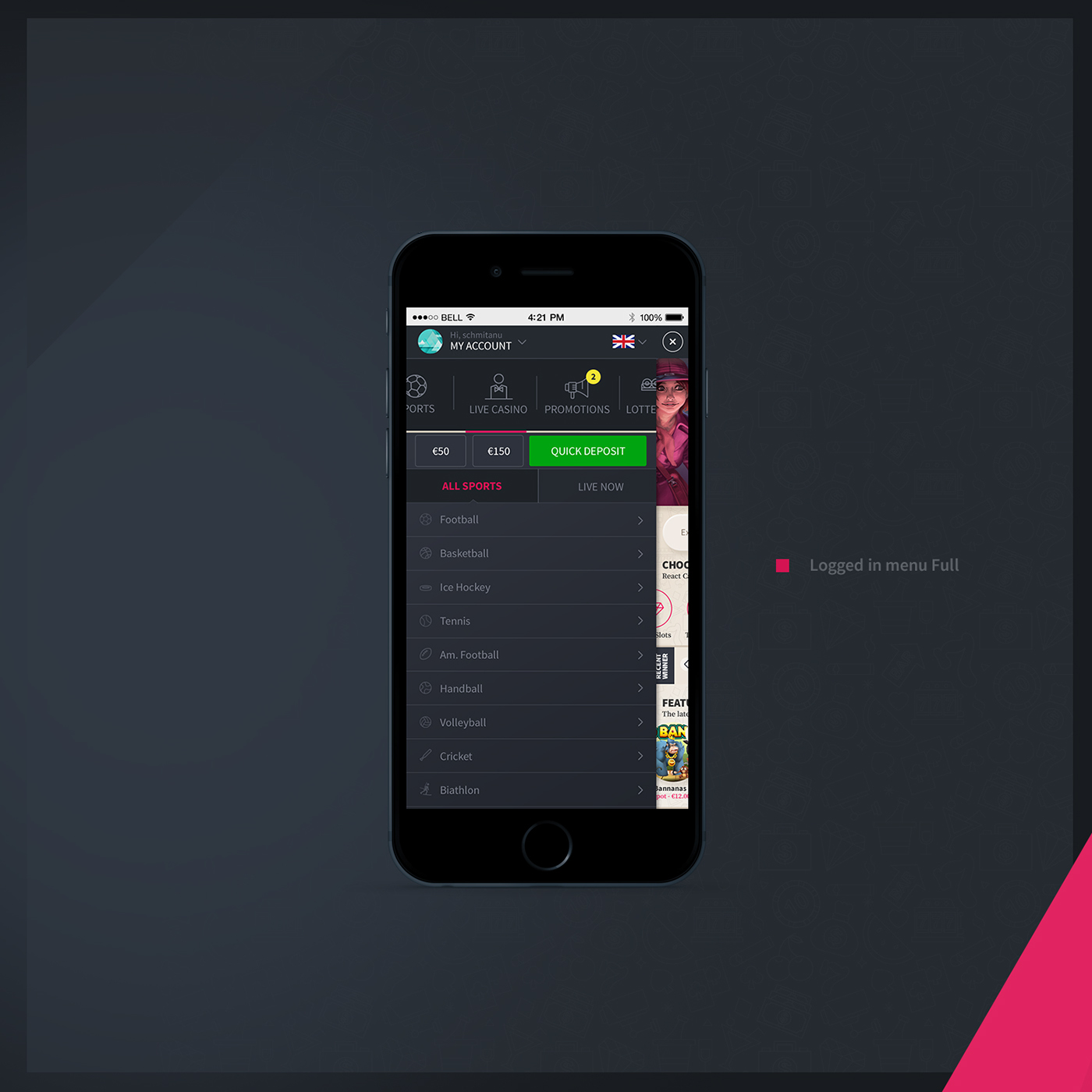 Entry 161572 in ReactCasino Mobile Project for Jetbull by Eduarth, Alexandru Schmidt