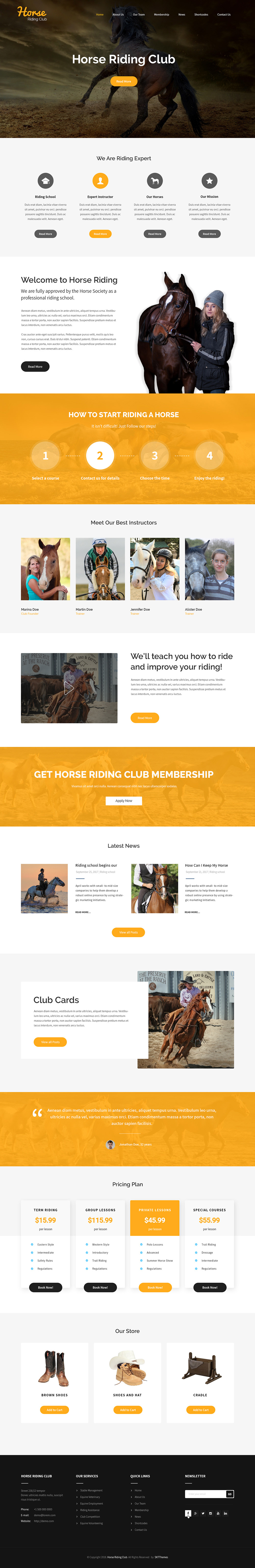 Entry 182261 in Equestrian WordPress theme by SKT Themes