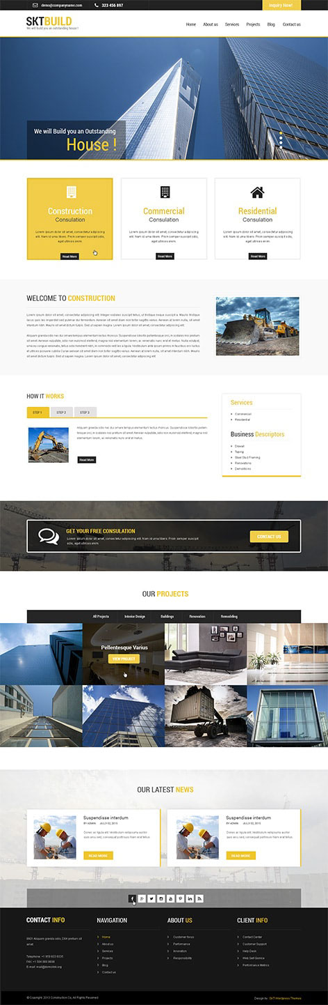 Entry 182453 in Construction WordPress theme by SKT Themes
