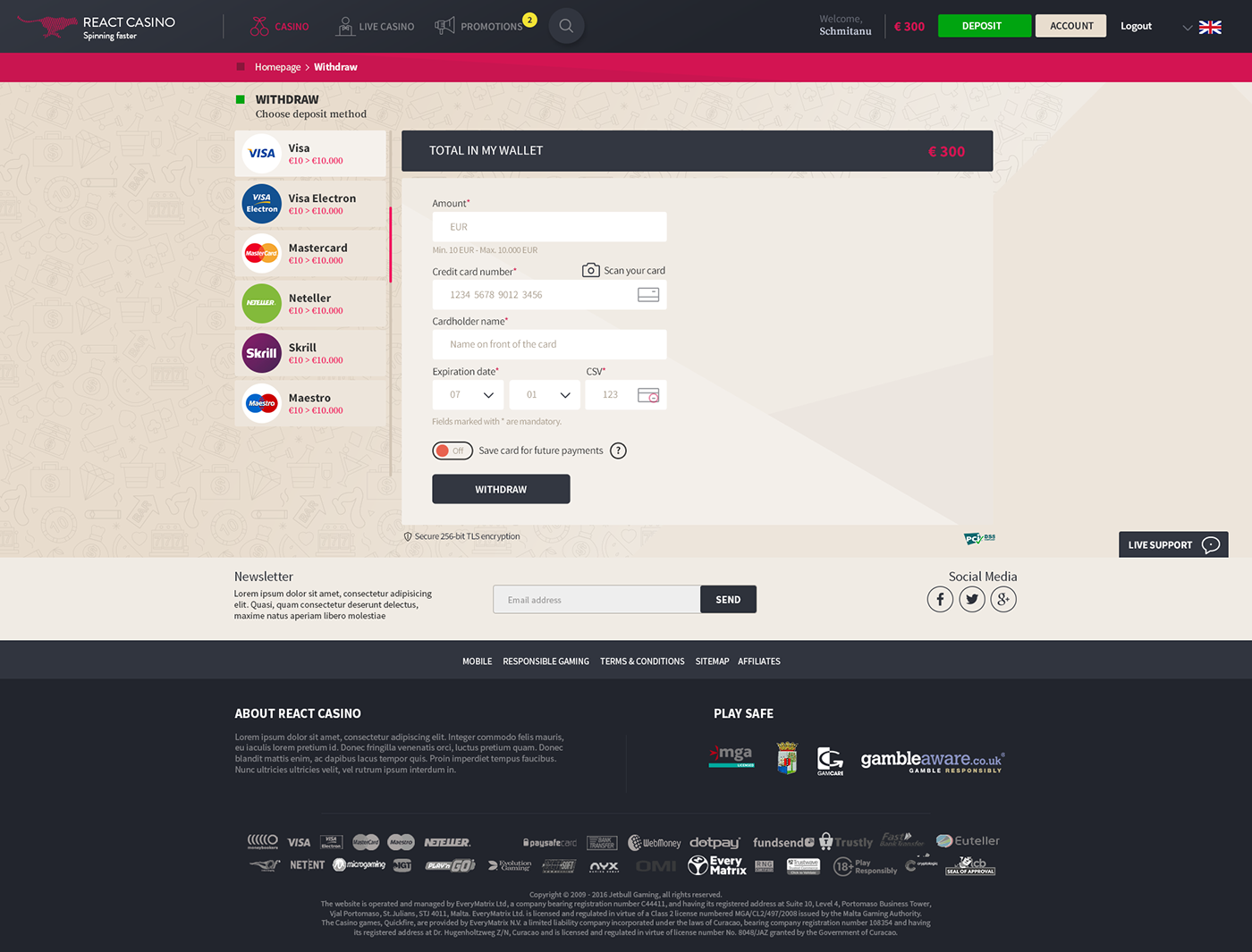 Entry 161559 in ReactCasino Desktop Project for Jetbull by Eduarth, Alexandru Schmidt