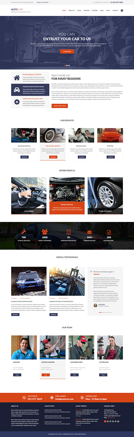 Entry 182555 in Auto Car WordPress theme by SKT Themes