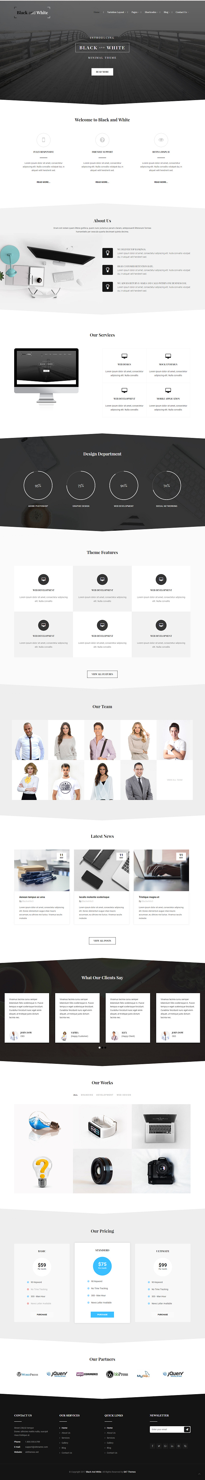 Entry 182332 in Black and White WordPress theme by SKT Themes