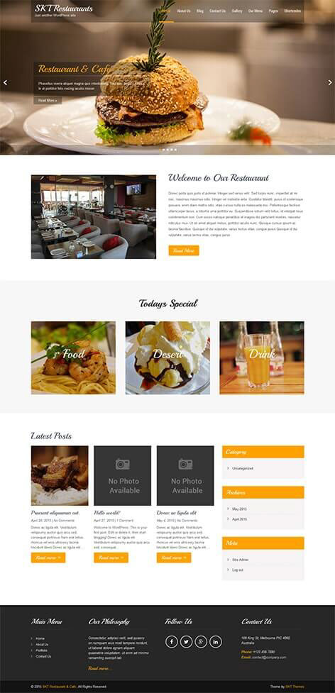 Entry 182390 in Restaurant Lite by SKT Themes
