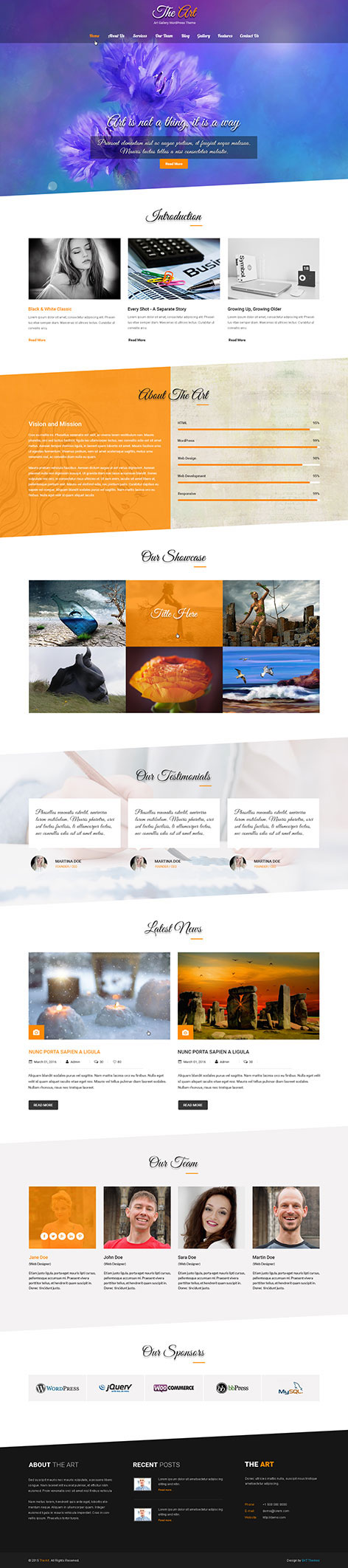Entry 182546 in Artists WordPress Theme - The Art by SKT Themes