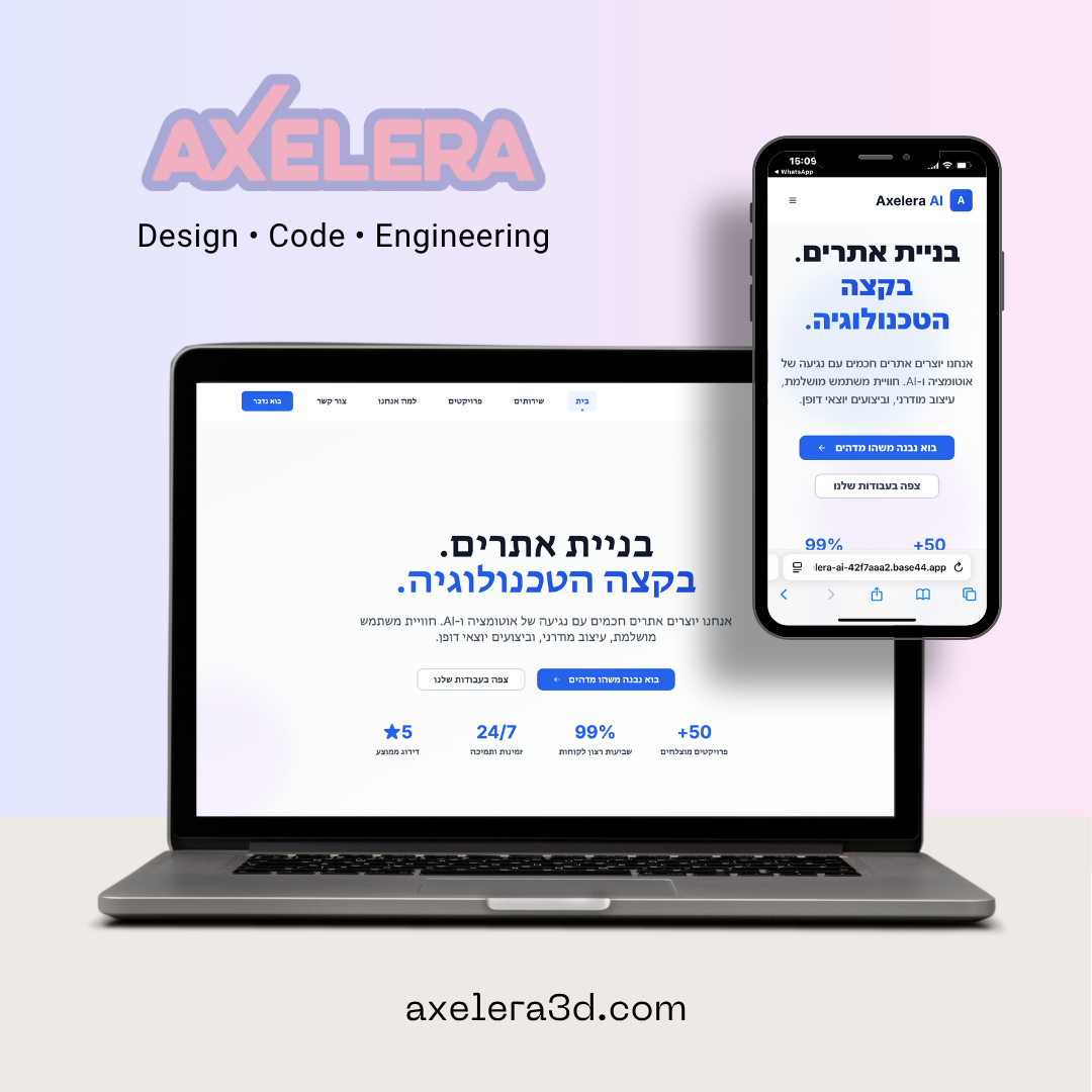 Entry 334128 in פיתוח אתרים by AXELERA 3D