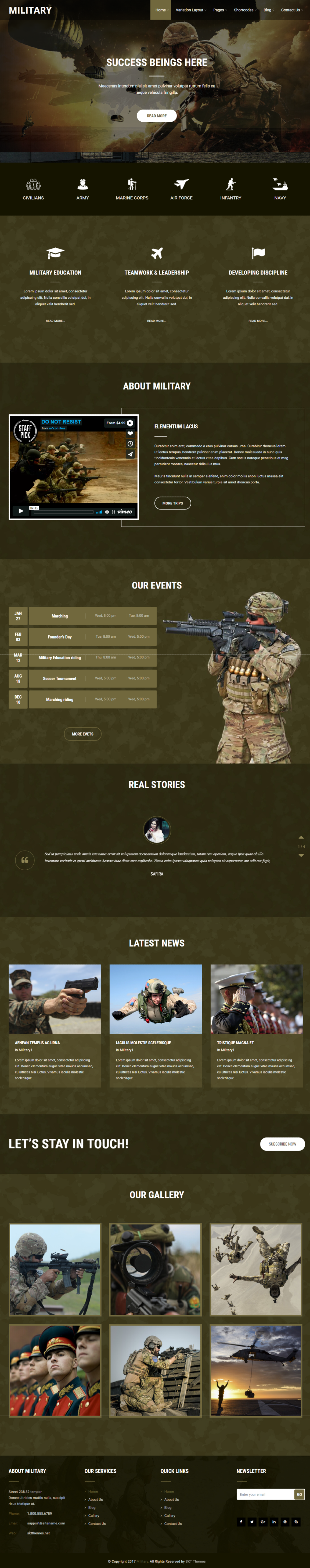 Entry 182313 in Military WordPress theme by SKT Themes