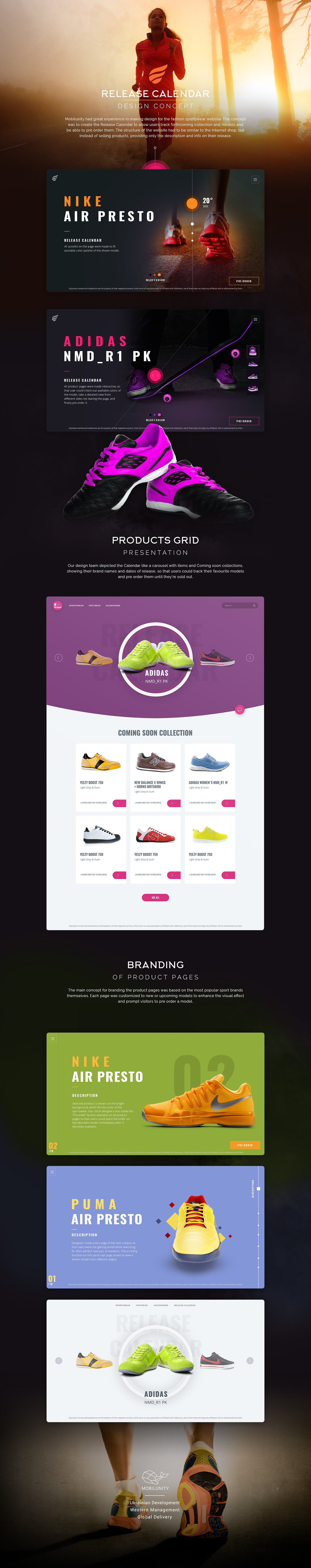 Entry 118734 in Fashion Landing Page Design of Release Calendar by Mobilunity