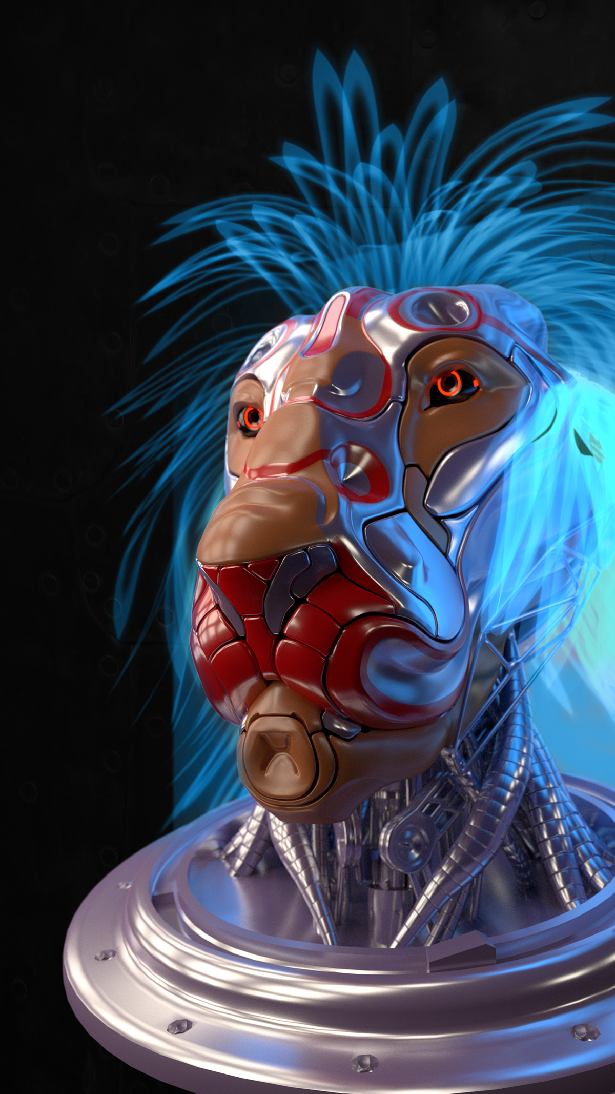 Entry 132177 in Lion Mech Bust - Blender by יובל עשרוני