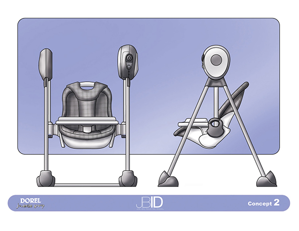 Entry 187077 in Dorel Juvenile Group Baby Swing Renderings by Joel Bell Industrial Design