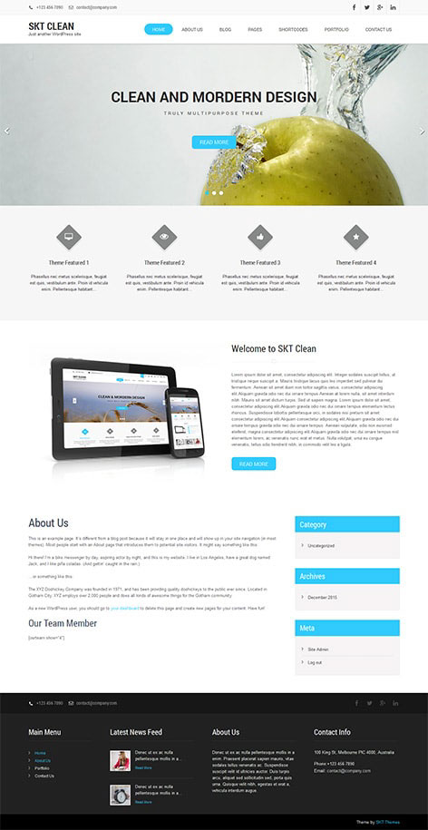 Entry 182443 in Clean Lite by SKT Themes