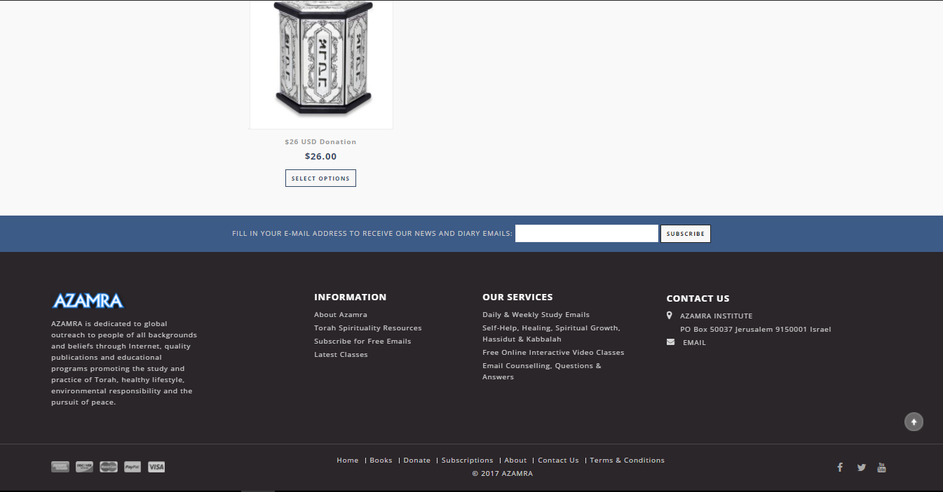 Entry 117834 in Azamralive - חנות מקוון ב-WooCommerce by אריאל בירץ בניית אתרים