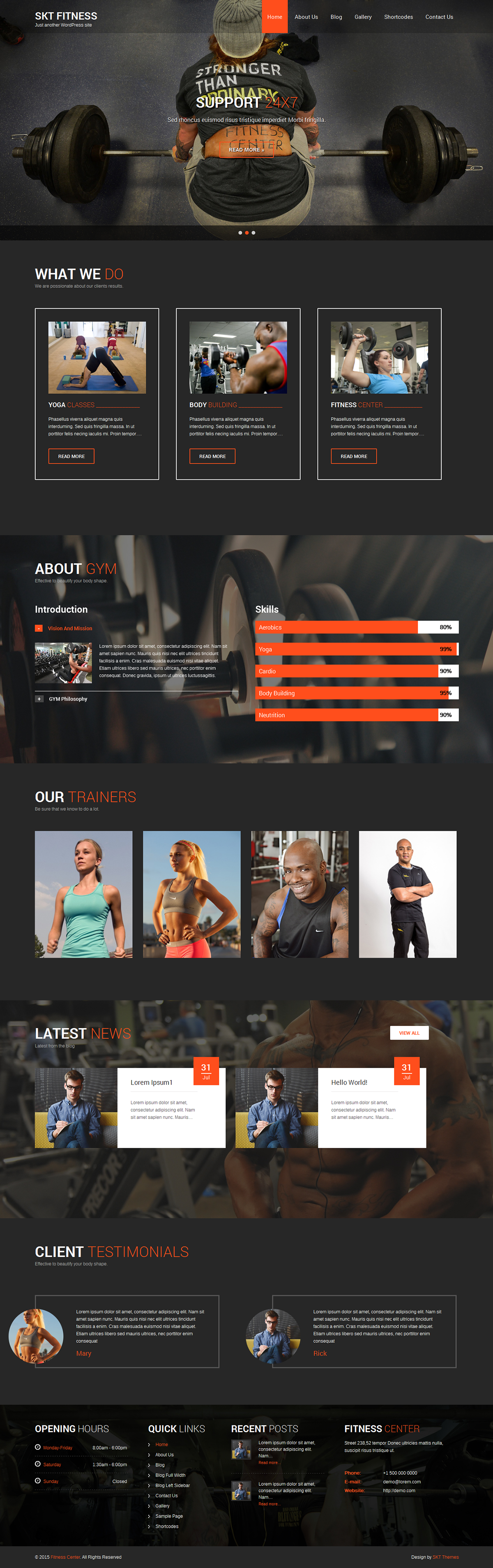 Entry 182600 in SKT Fitness WordPress Theme by SKT Themes