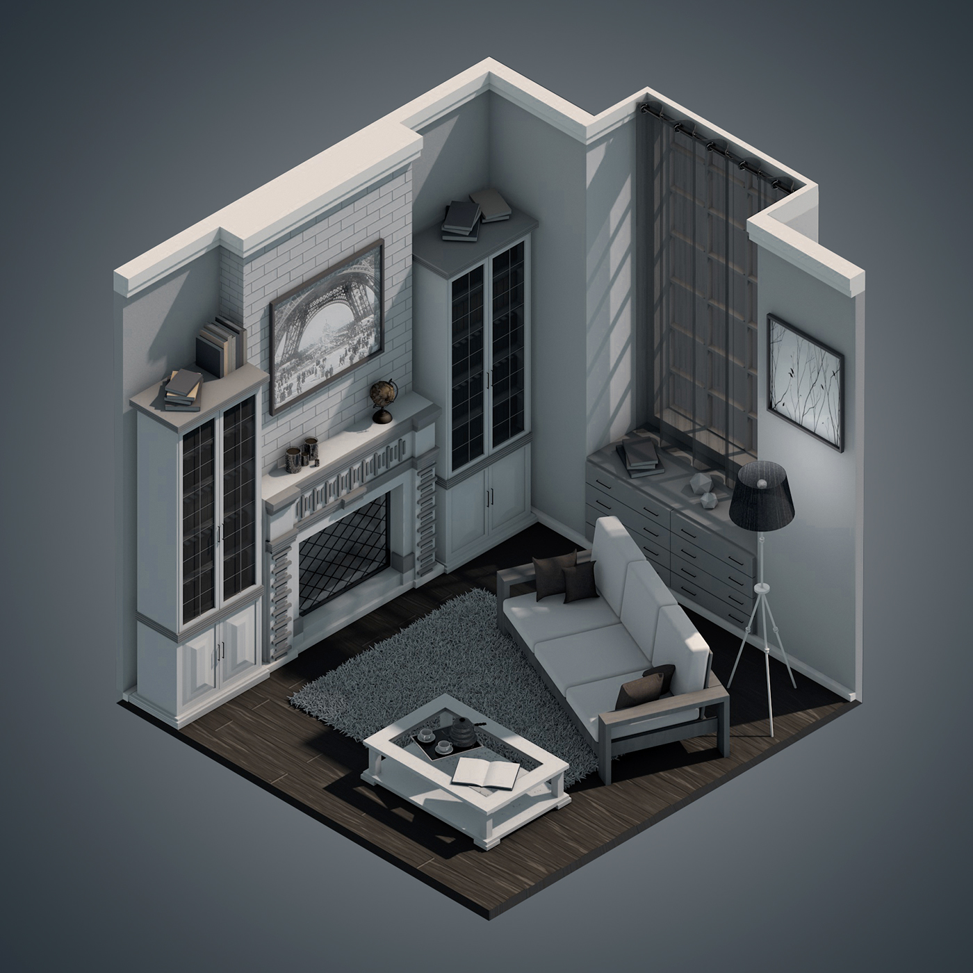 Entry 85132 in Isometric Interiors by Karazha Evgenia