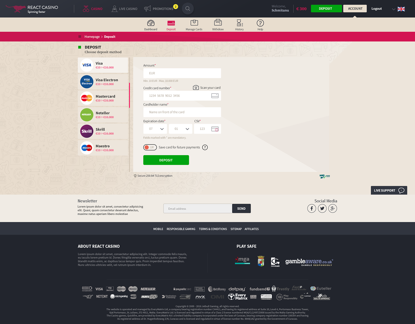 Entry 161558 in ReactCasino Desktop Project for Jetbull by Eduarth, Alexandru Schmidt