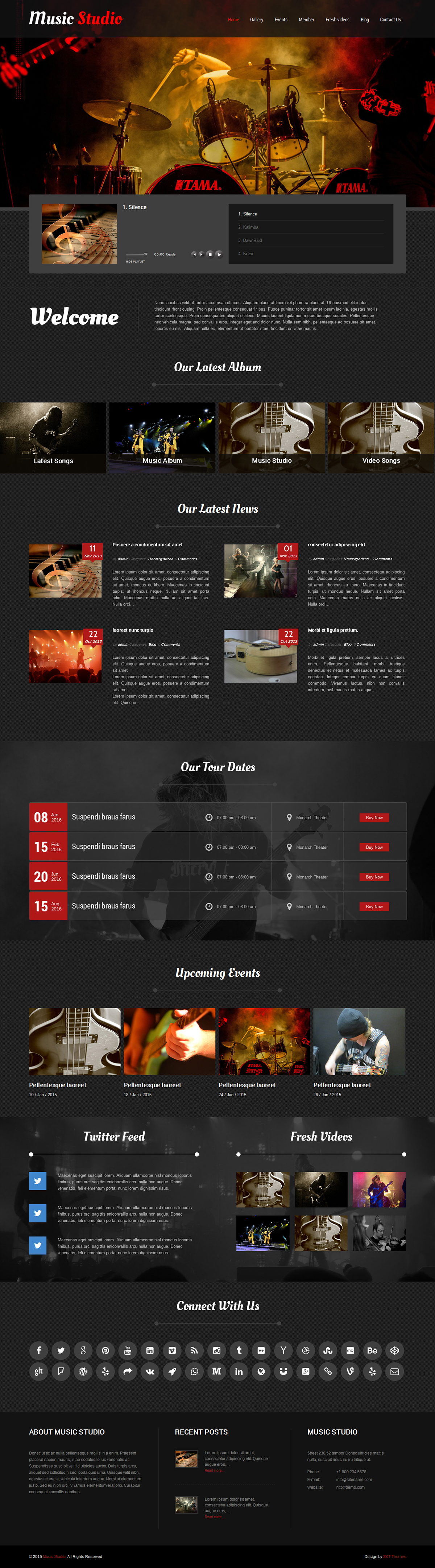 Entry 182603 in Melody-Music Studio WordPress Theme by SKT Themes
