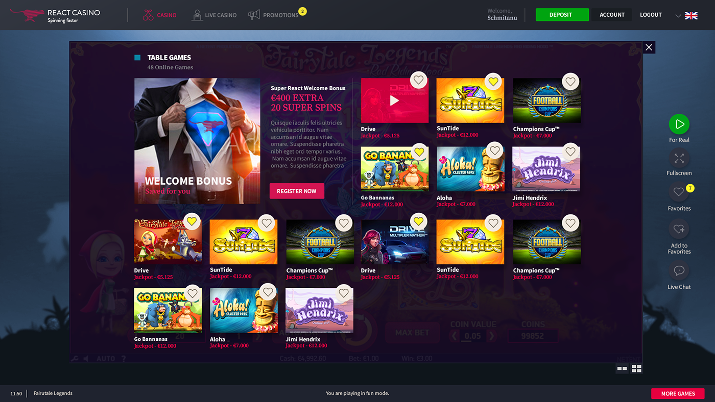 Entry 161557 in ReactCasino Desktop Project for Jetbull by Eduarth, Alexandru Schmidt