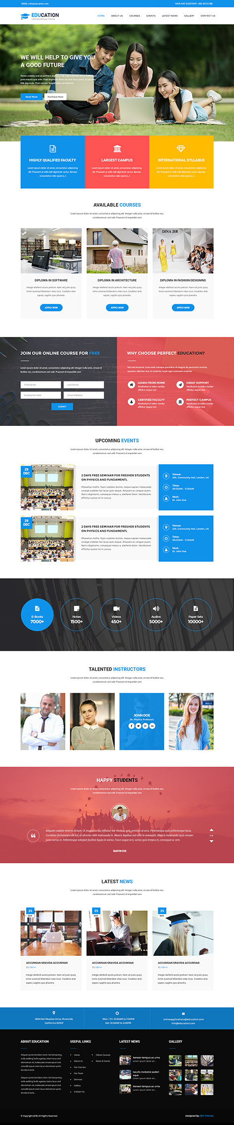 Entry 182347 in SKT Education by SKT Themes