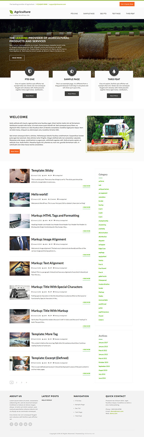 Entry 182367 in Perfect Agriculture Lite by SKT Themes