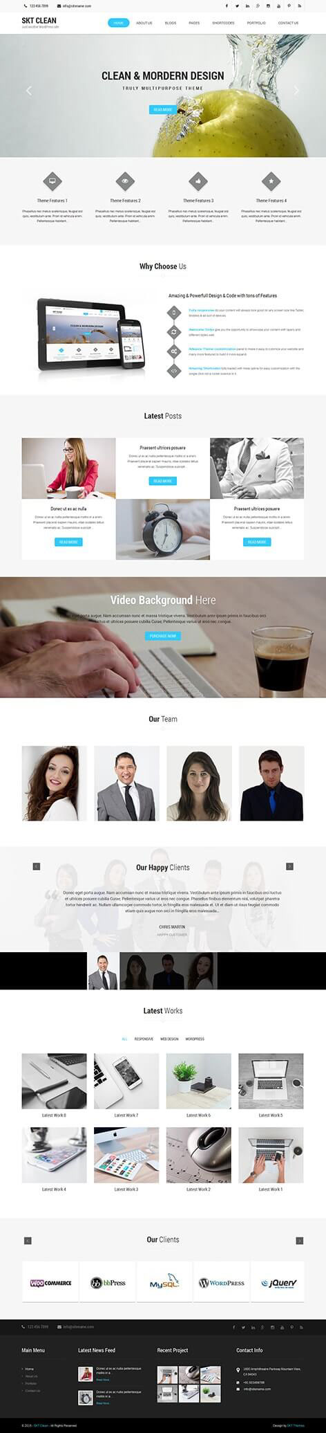 Entry 182501 in Clean Multipurpose WordPress theme by SKT Themes
