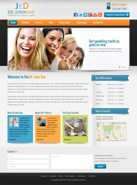 Entry 182660 in Dentist WordPress theme by SKT Themes