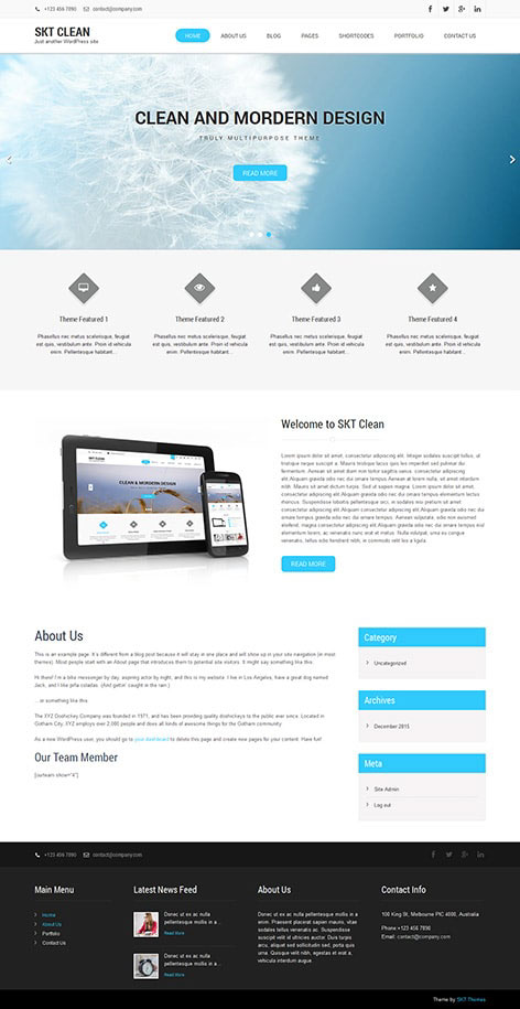 Entry 182444 in Clean Lite by SKT Themes