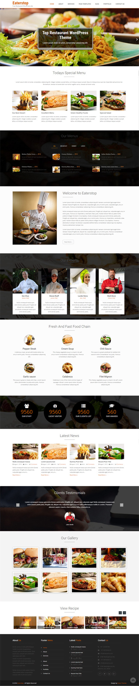 Entry 182738 in Restaurant WordPress themes by Grace Themes