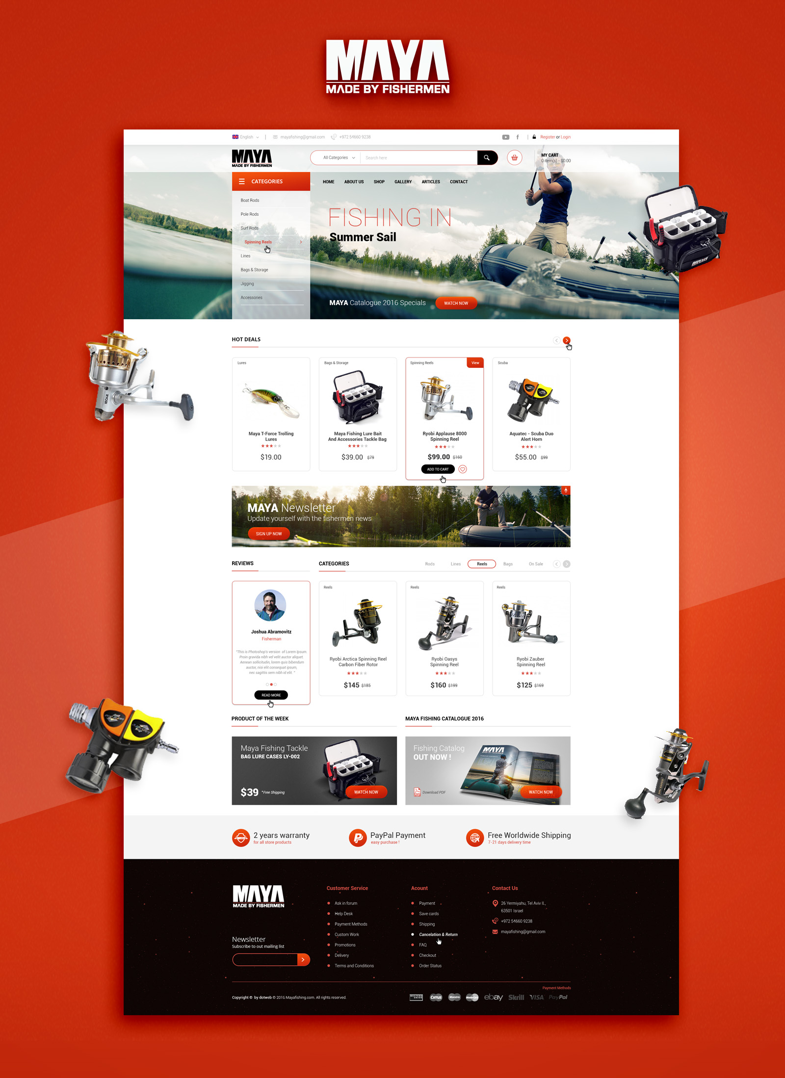 Entry 106703 in MAYA FISHING by DOTWEB - בנייה עיצוב ופיתוח אתרים