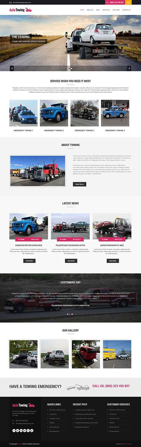 Entry 182483 in Towing WordPress theme by SKT Themes