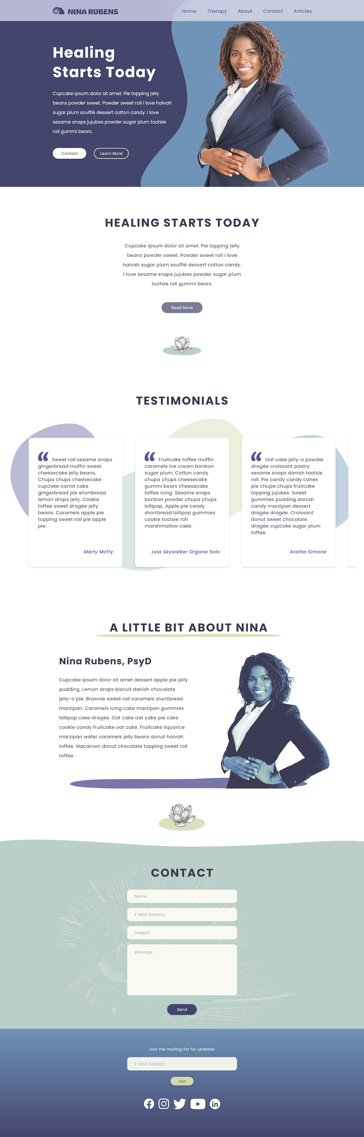 Entry 268200 in Website Design with Adobe XD by Linushka Design