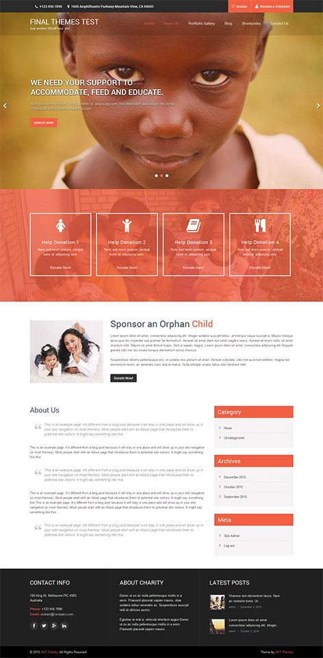Entry 182393 in SKT Charity by SKT Themes