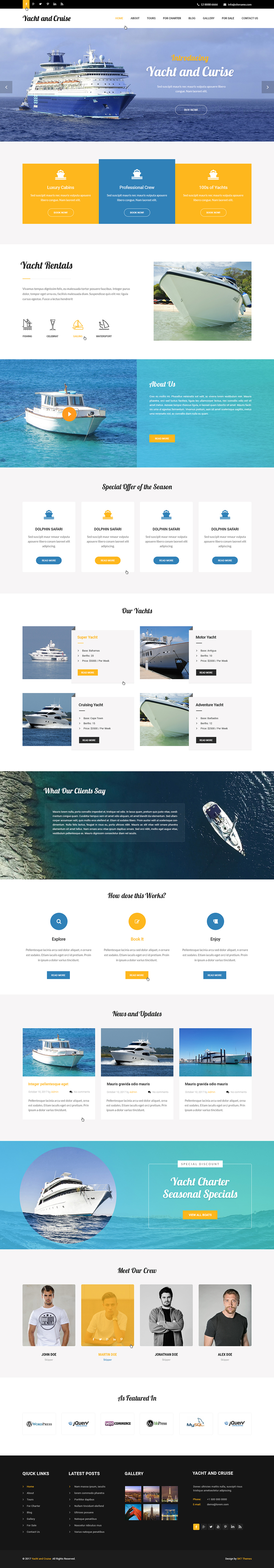 Entry 182297 in Yacht and Cruise WordPress theme by SKT Themes